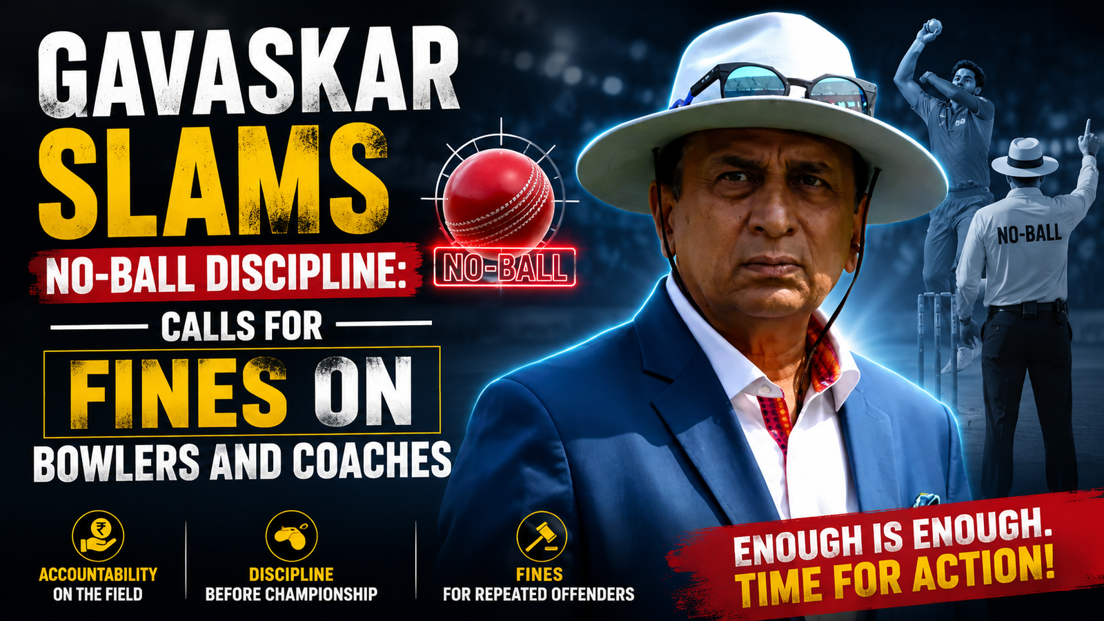 Gavaskar Slams No-Ball Discipline