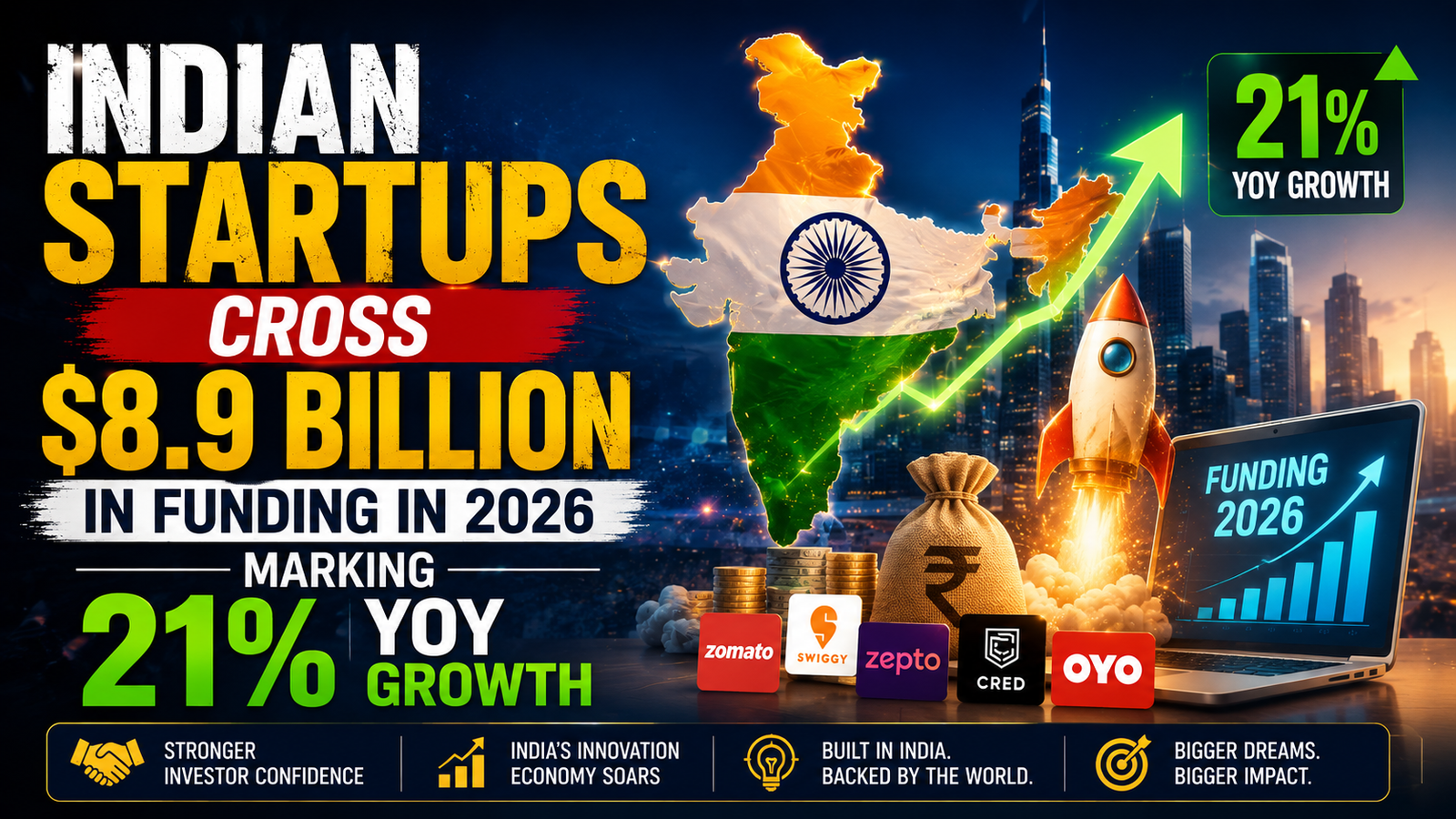 Indian Startups Cross $8.9 Billion